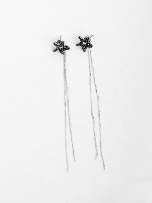ANI VINNIE Simple Star Zircon Copper inlaid platinum Drop Earrings 0