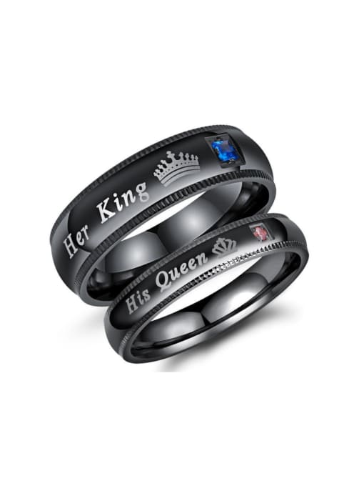 Open Sky Stainless Steel With Gun Plated Personality Men Rings 0