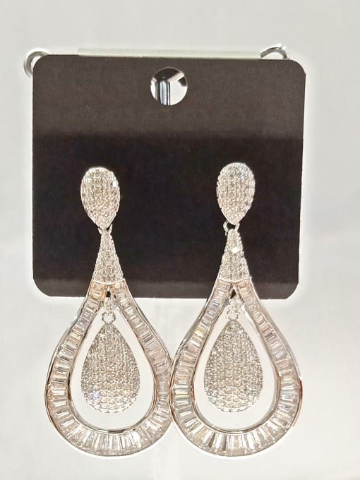 Tabora GODKI Luxury Women Wedding Dubai Copper With White Gold Plated Fashion Water Drop Earrings 0