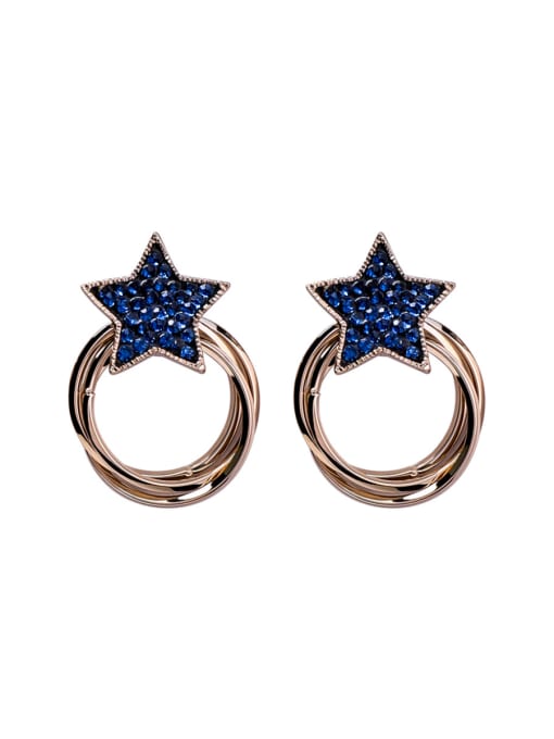 Girlhood Alloy With Antique Copper Plated Fashion Star heart Stud Earrings 1