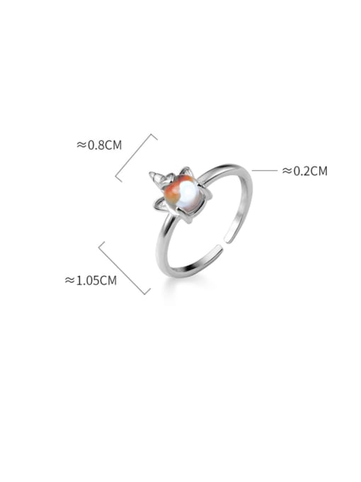 Rosh 925 Sterling Silver With Resin Cute Garden elf Free Size  Rings 4