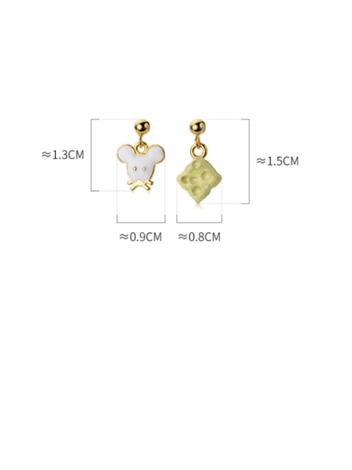 Rosh 925 Sterling Silver With Gold Plated Cute Irregular Drop Earrings 3