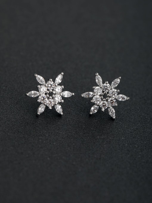 Lin Liang Micro inlay Zircon Star  925 silver Stud earrings 0