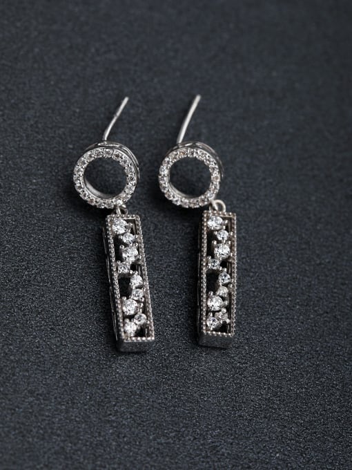 Lin Liang Micro inlay Zircon  personality 925 silver Drop Earrings