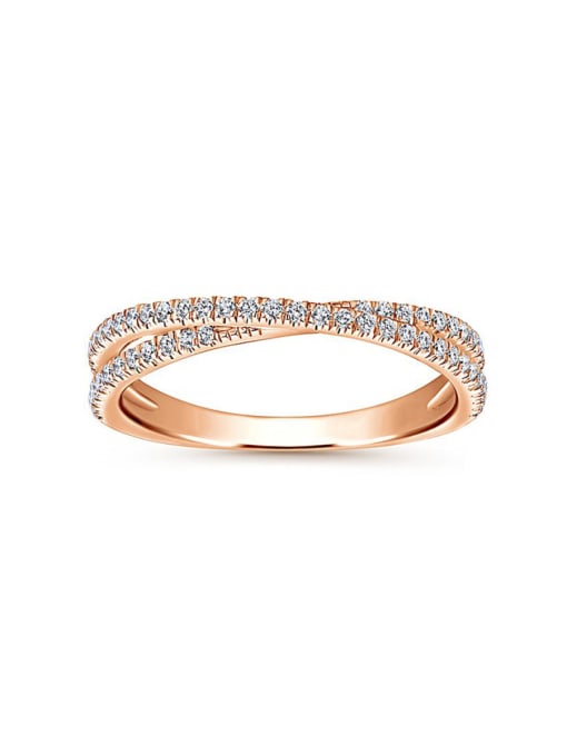 MATCH Copper With Rose Gold Plated Simplistic  Cubic Zirconia Band Rings 0