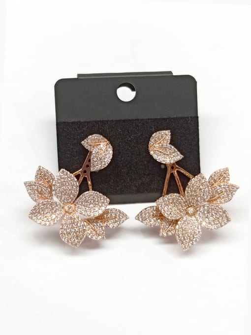 Tabora GODKI Luxury Women Wedding Dubai Copper With Rose Gold Plated Fashion Leaf Earrings 0