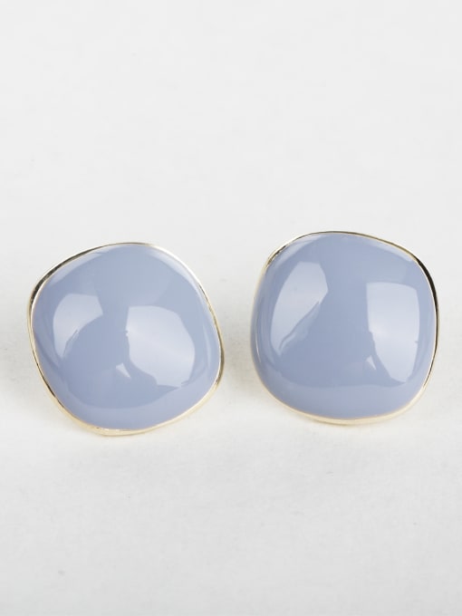 ANI VINNIE Enamel blue square earrings