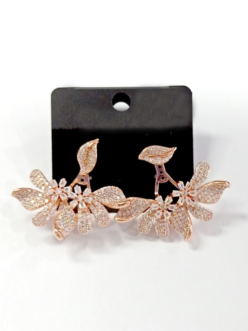 Tabora GODKI Luxury Women Wedding Dubai Copper With Rose Gold Plated Fashion Flower Earrings 0