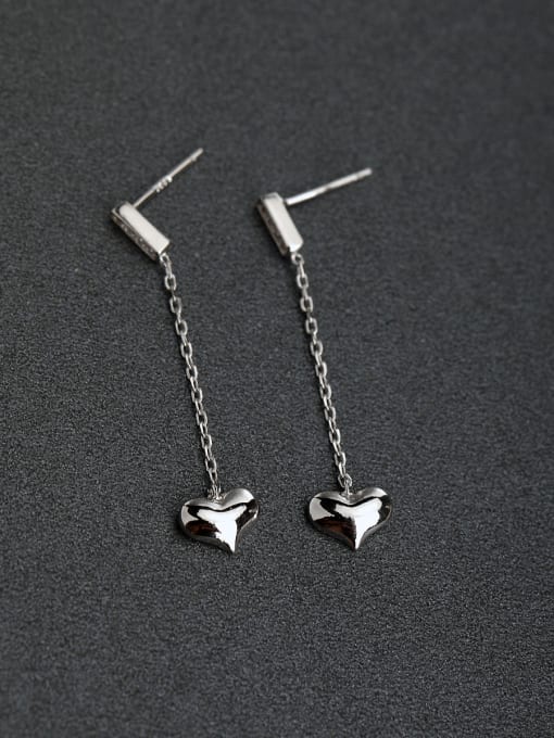Lin Liang Micro inlay Zircon Heart 925 silver Drop Earrings 0