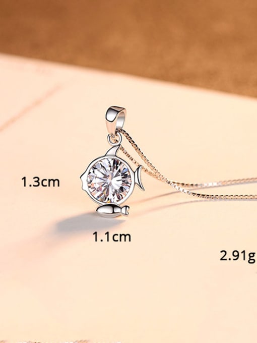 Pisces 925 Sterling Silver With  Cubic Zirconia Cute 12 constellations Necklaces