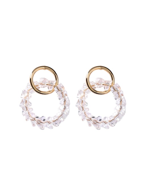 Girlhood Alloy With Gold Plated Fashion Round Beads Stud Earrings 0