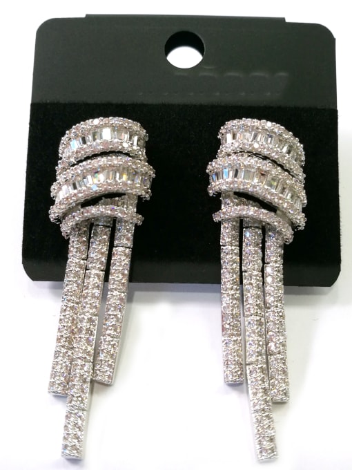 Tabora GODKI Luxury Women Wedding Dubai Copper With White Gold Plated Trendy Fringe Earrings 0