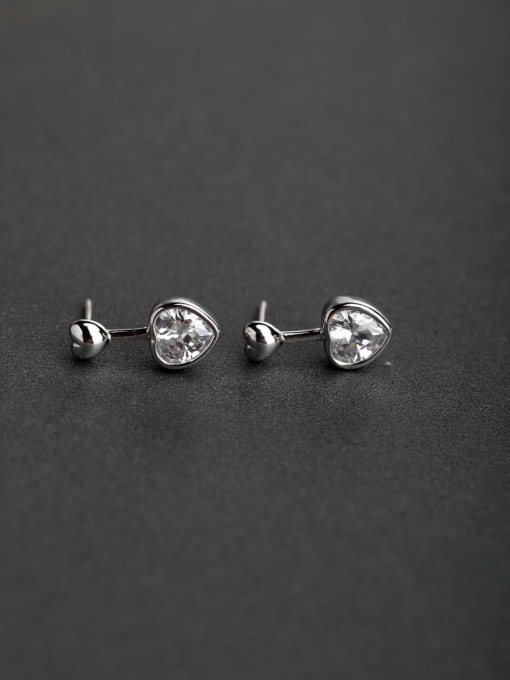 Lin Liang LOVE Glassstone  small and exquisite 925 Silver Stud Earrings 0