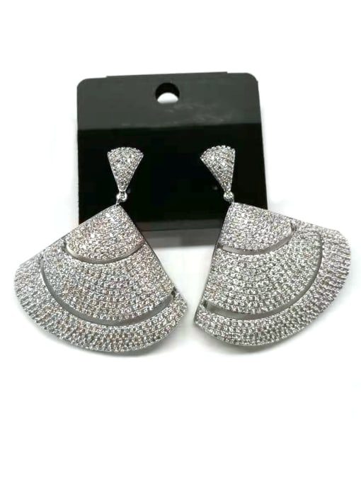 Tabora GODKI Luxury Women Wedding Dubai Copper With White Gold Plated Fashion Triangle Earrings 0