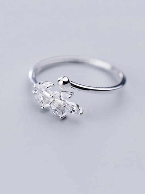 Rosh 925 Sterling Silver With Platinum Plated Cute Leaf Free Size  Rings 3