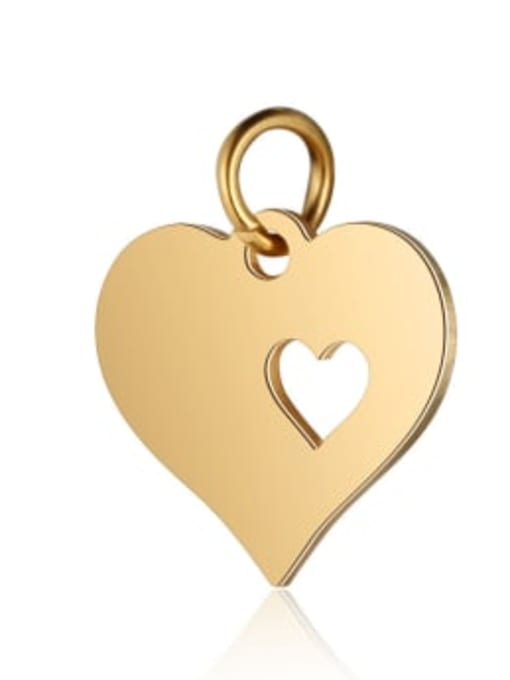 XT457G Stainless Steel With Gold Plated Classic Heart Charms
