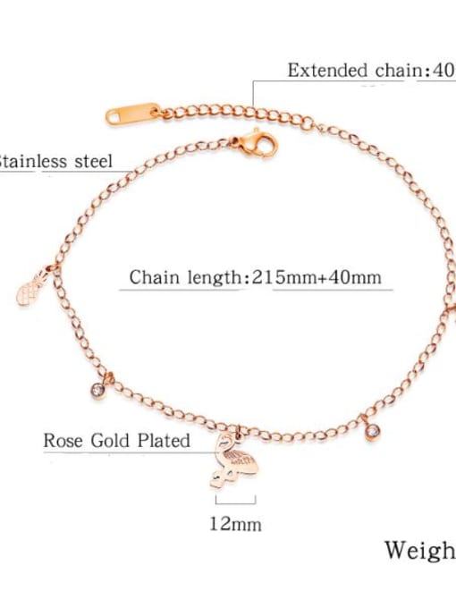 Open Sky Stainless Steel With Rose Gold Plated Personality Animal Anklets 2