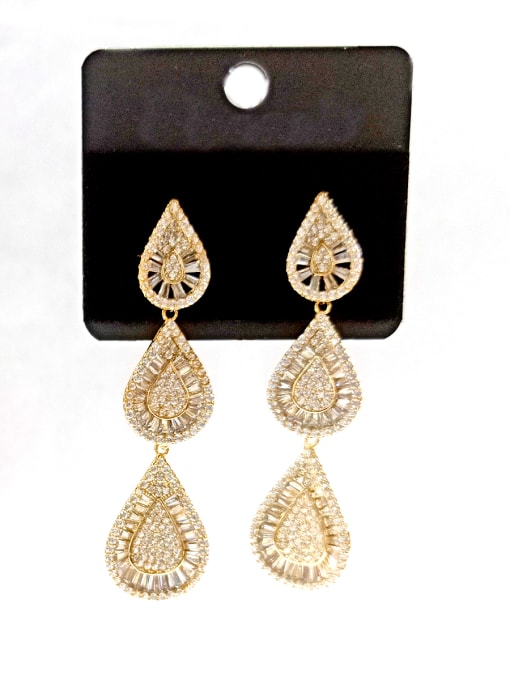 Tabora GODKI Luxury Women Wedding Dubai Copper With Gold Plated Trendy Chain Earrings 0