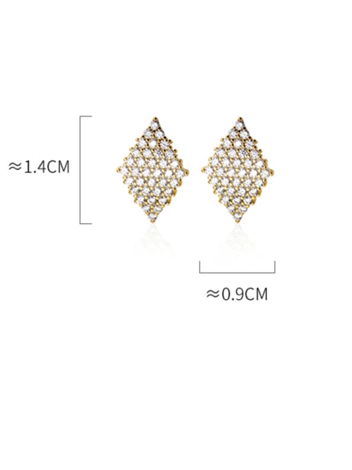 Rosh 925 Sterling Silver With Gold Plated Fashion Geometric Stud Earrings 4