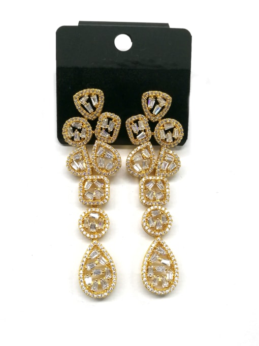 Tabora GODKI Luxury Women Wedding Dubai Copper With Gold Plated Bohemia Geometric Earrings