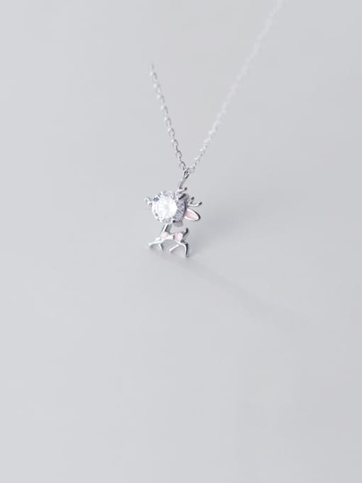 Rosh 925 Sterling Silver With Platinum Plated Cute  Small Elk Necklaces 0