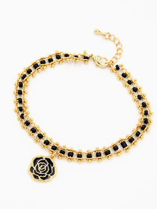Lang Tony Personalized Gold Plated Black Personalized Beads Bracelet 0