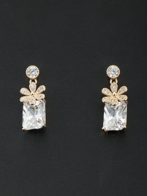LB RAIDER Model No NY41288-001 A Gold Plated Stylish Zircon Drop drop Earring Of Flower 0