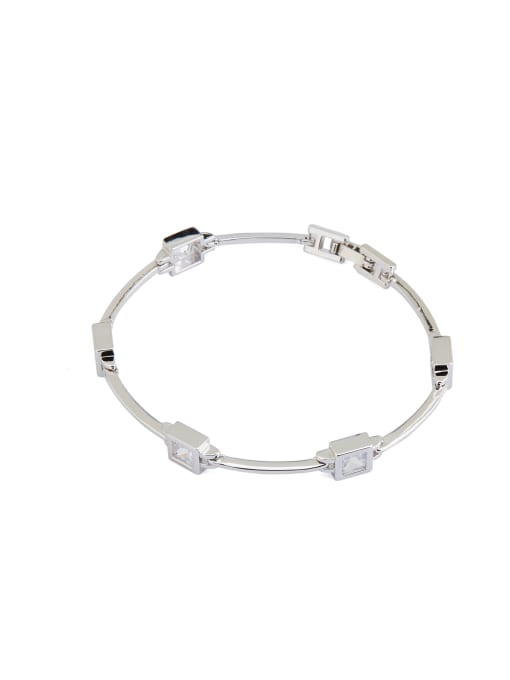 Cubic Y80 Silver Square Youself ! Silver-Plated Zinc Alloy  Bracelet 0