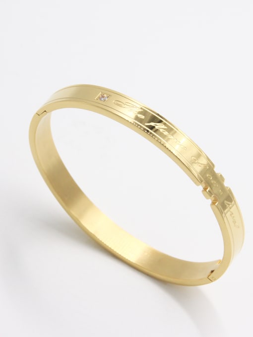 YUAN RUN Custom Gold  Bangle with Stainless steel   63MMX55MM 0