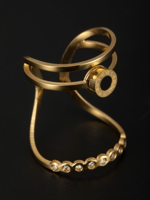 Jennifer Kou Stainless steel Personalized Gold Beautiful Stacking Ring  7-9#