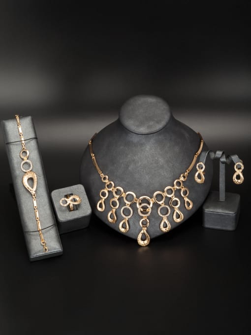 M.K Statement style with Gold Plated Rhinestone 4 Pieces Set 1