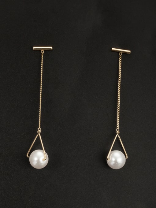 LB RAIDER chain Gold Plated Pearl White Drop drop Earring 0