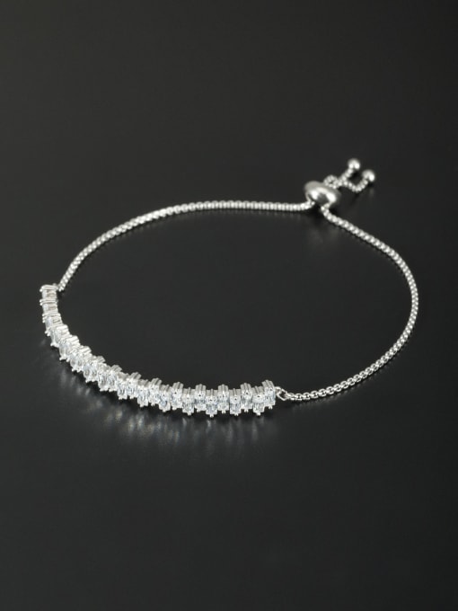 Cubic Y80 Platinum Plated White Zircon Beautiful Bracelet