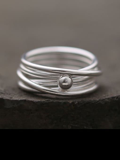 SUN SILVER A Silver Stylish  Band band ring Of 0