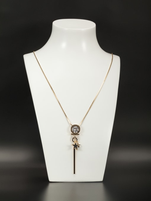 LB RAIDER New design Gold Plated Copper Star Enamel Necklace in Black color 0