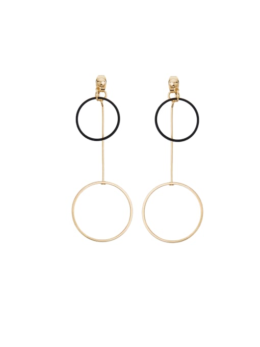 Cubic Y80 Model No 1000003937 Personalized Gold Plated Zinc Alloy Gold Round Drop drop Earring 0