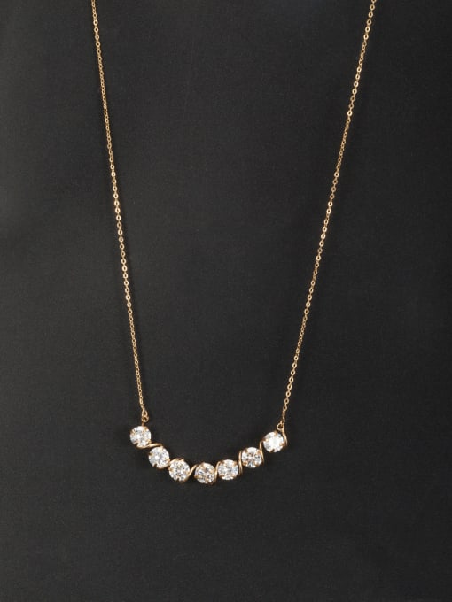 LB RAIDER White Round Necklace with Gold Plated Zircon 0