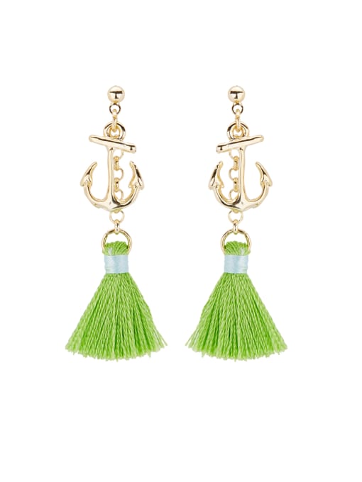 Lang Tony The new Gold Plated Copper  Drop drop Earring with Green 0