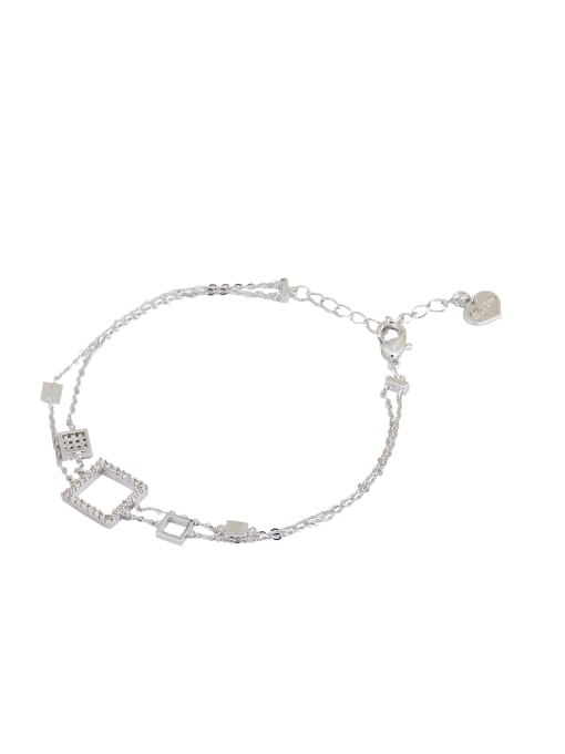 Cubic Y80 style with Silver-Plated Zinc Alloy Rhinestone Bracelet