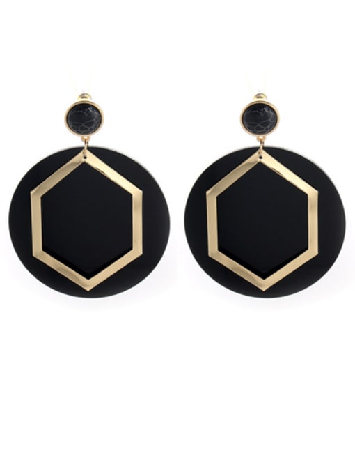 Belle Xin Mother's Initial Drop drop Earring with Geometric