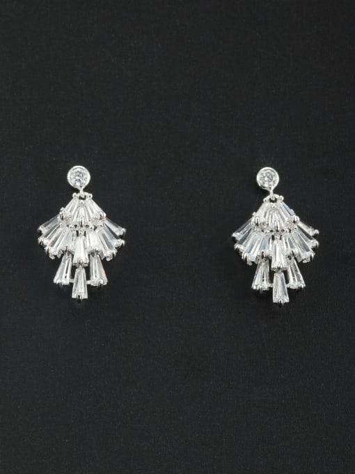 LB RAIDER New design Platinum Plated Personalized Zircon Studs stud Earring in White color 0