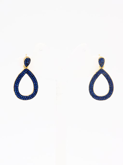 MING BOUTIQUE The new Gold Plated Copper Zircon Drop drop Earring with Navy 0