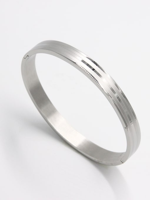 YUAN RUN New design Stainless steel   Bangle in White color 63MMX55MM 0