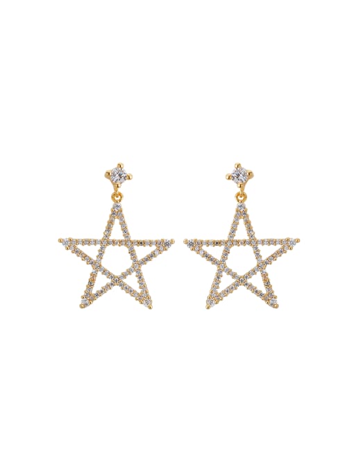 Cubic Y80 Star style with Gold Plated Zinc Alloy Drop drop Earring 0