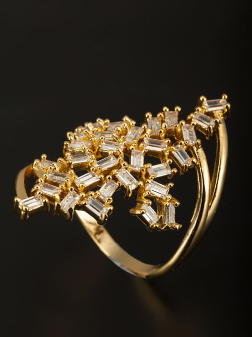 Tabora GODKI Luxury Women Wedding Dubai Gold Plated Copper Zircon White Ring 0