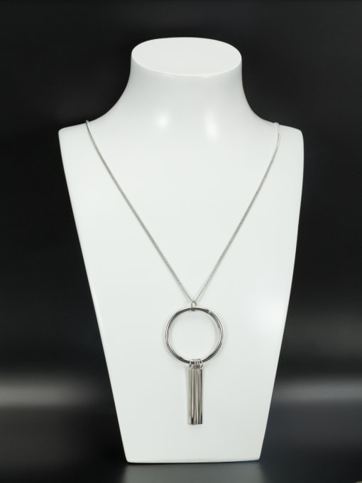 Lauren Mei New design Platinum Plated Zircon Necklace in White color 0