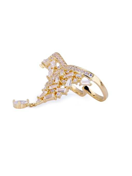 Guurachi The new Gold Plated Zinc Alloy Zircon Statement Stacking Statement Ring with Gold 1