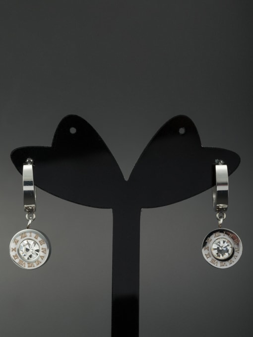 Jennifer Kou Model No A000147E-002 Custom White Round Drop drop Earring with Stainless steel