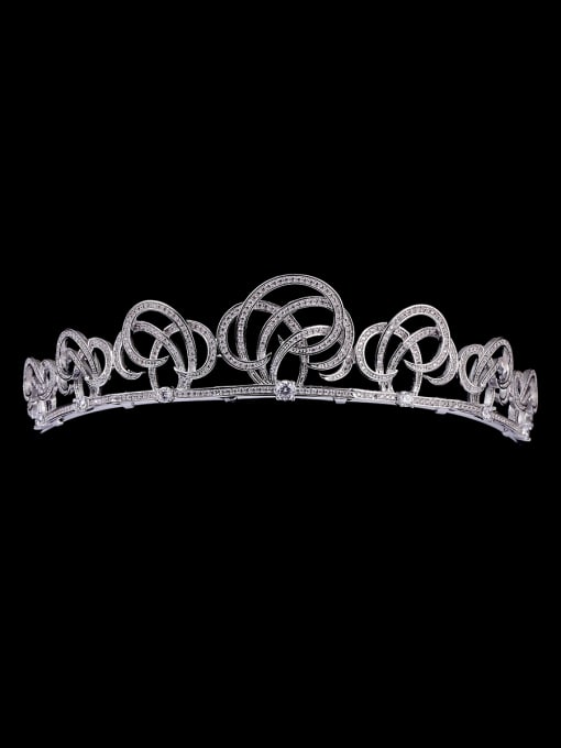 Bride Talk Model No TR15056 Platinum Plated Zircon White Wedding Crown 0