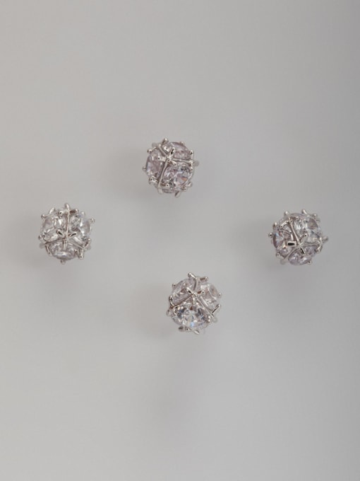 Lauren Mei Custom White Studs stud Earring with Platinum Plated